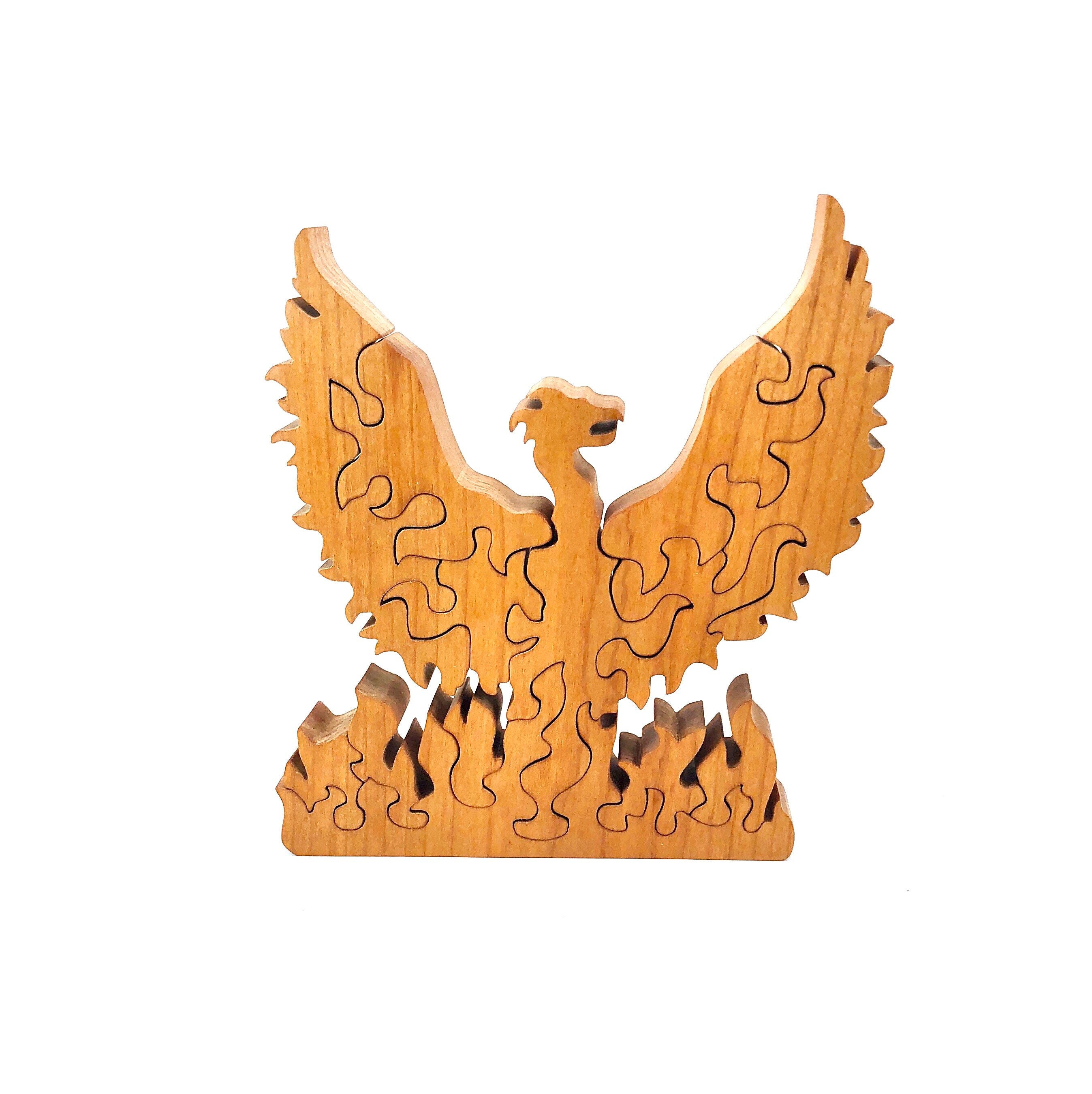 Puzzle animal en bois art créatif: Phénix Flamboyant REF/PC023