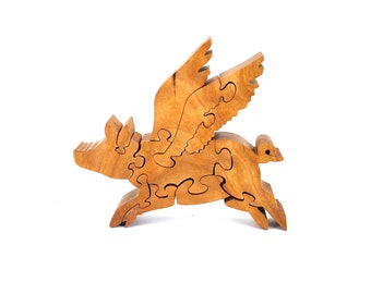 Wooden Flying Pig Puzzle