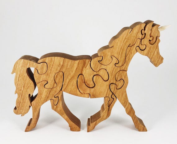 wooden unicorn puzzle