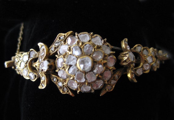 Victorian rose gold & diamond bracelet