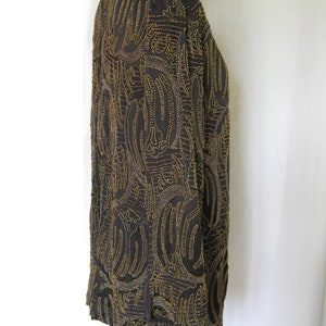 Women's black silk jacquard jacket with intricate beading image 3