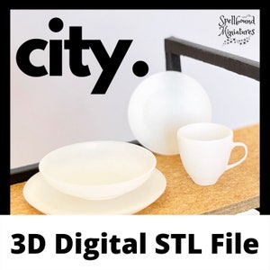 STL file to 3D print 'City' Dining Set