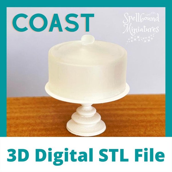 STL file to 3D print 'Coast' Cake Stand with Dome