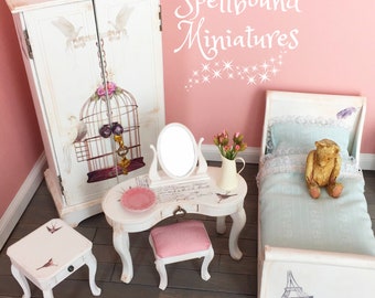 SVG Files to make Miniature Dollhouse Vintage Bedroom Furniture Bundle