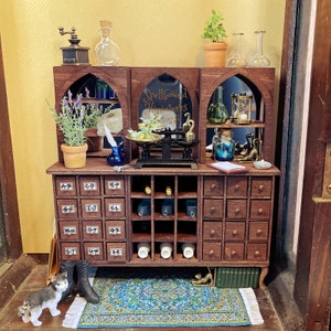 SVG File Dollhouse Miniature Apothecary Cabinet pour machines Cricut Maker