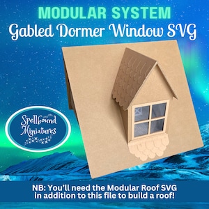 SVG File Dollhouse Miniature Gabled Dormer Window for Cricut Maker machines
