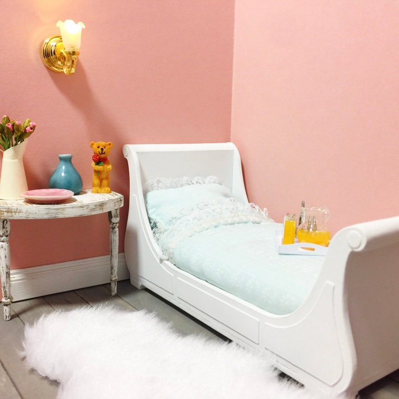 SVG File & PDF Printable Dollhouse Miniature Sleigh Bed | Etsy