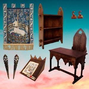 SVG File to make a Miniature Dollhouse Gothic / Medieval Furniture Bundle for Cricut Maker machines