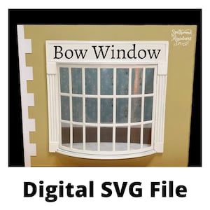 SVG File Dollhouse Large Bow Window for Cricut Maker machines