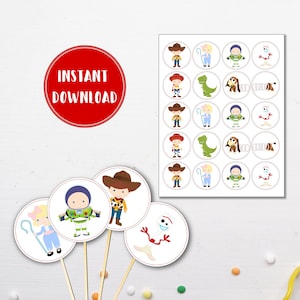 Toy Story 4 Cupcake Toppers | Buzz Woody Forky Cupcake Picks