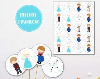 Frozen Cupcake Toppers | Elsa Anna Picks