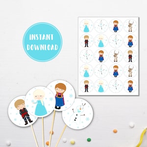 Frozen Cupcake Toppers | Elsa Anna Picks