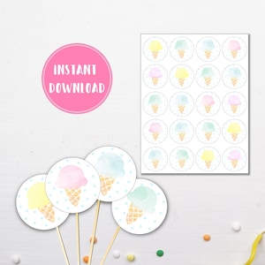 Ice Cream Cupcake Toppers | Icecream Picks