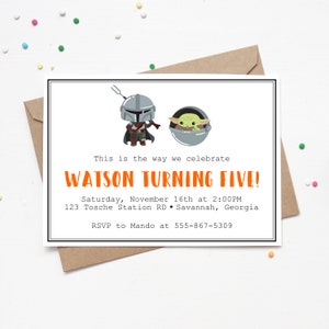 Bounty Hunter Birthday Invitation | Space Party Invite