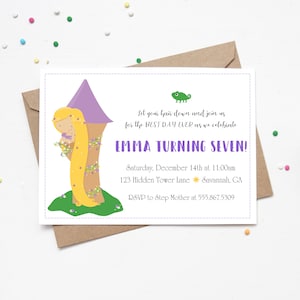 Tangled Birthday Invitation | Rapunzel Invite | Princess Party