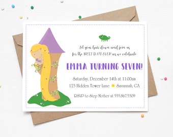 Tangled Birthday Invitation | Rapunzel Invite | Princess Party