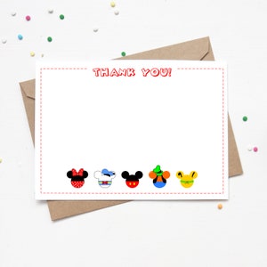 Mickey Mouse Clubhouse Thank You Card 4x6 | Birthday Thanks Note Card