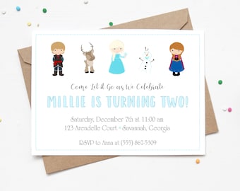 Frozen Birthday Invitation | Anna Elsa Party Invite
