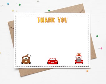 Cars Thank You Card | Lightning McQueen Instant Download