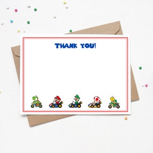 4x6 Mario Kart Thank You Card | Instant Download