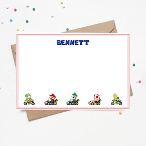 Mario Kart Note Card 4x6 | Personalized Stationery
