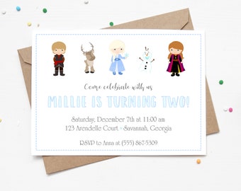 Frozen 2 Birthday Invitation | Anna Elsa Party Invite