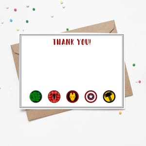4x6 Superhero Thank You Card | Instant Download