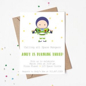 Buzz Lightyear Birthday Invitation | Toy Story Invite