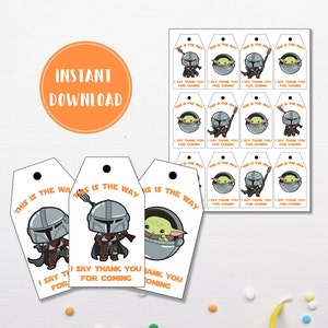 Bounty Hunter Party Favor Tags | Thank You Labels