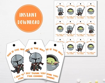 Bounty Hunter Party Favor Tags | Thank You Labels