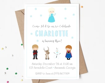Frozen Birthday Invitation | Anna Elsa Party Invite