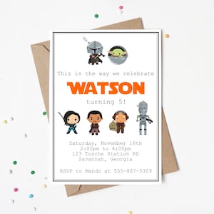 Bounty Hunter Birthday Invitation | Space Party Invite