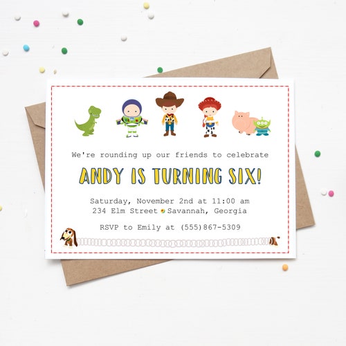 Two Infinity and Beyond Invitation Toy Story 2nd Birthday Etsy
