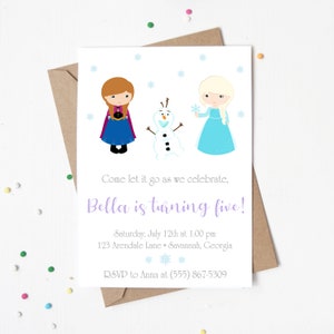 Frozen Birthday Invitation | Anna Elsa Party Invite