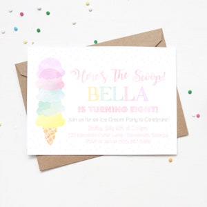 Ice Cream Birthday Invitation | Social Party Invite