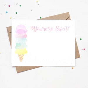 Ice Cream Thank You Card | Birthday Thanks