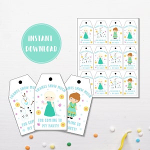 Frozen Fever Party Favor Tags | Printable Birthday Thank You Label