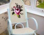 SOLD SOLD SOLD Bentwood rocking chair Upcycled with embroidery