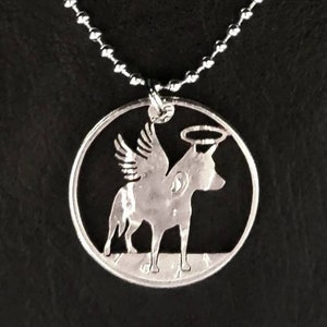 Blue Heeler Angel, Pet Loss, Pet Memorial, Dog Lover Gift, Hand Cut Coin