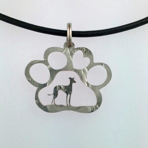 Your dog breed in a pawprint coin jewelry handmade pendant necklace