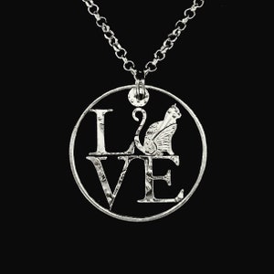 Cat Love Coin Jewelry pendant
