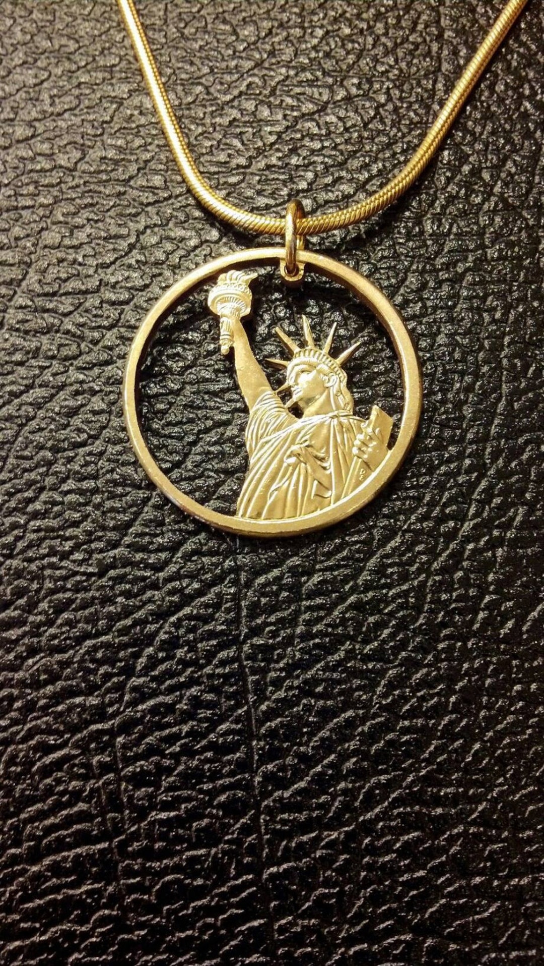 Hand Cut Statue of Liberty Coin Pendant, Patriotic Jewelry - Etsy
