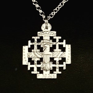 Handmade Jerusalem Cross, Faith Jewelry, Christian Jewelry, Hand Cut Coin, Coin Jewelry Pendant, Cut from a Half Dollar or a Quarter Coin
