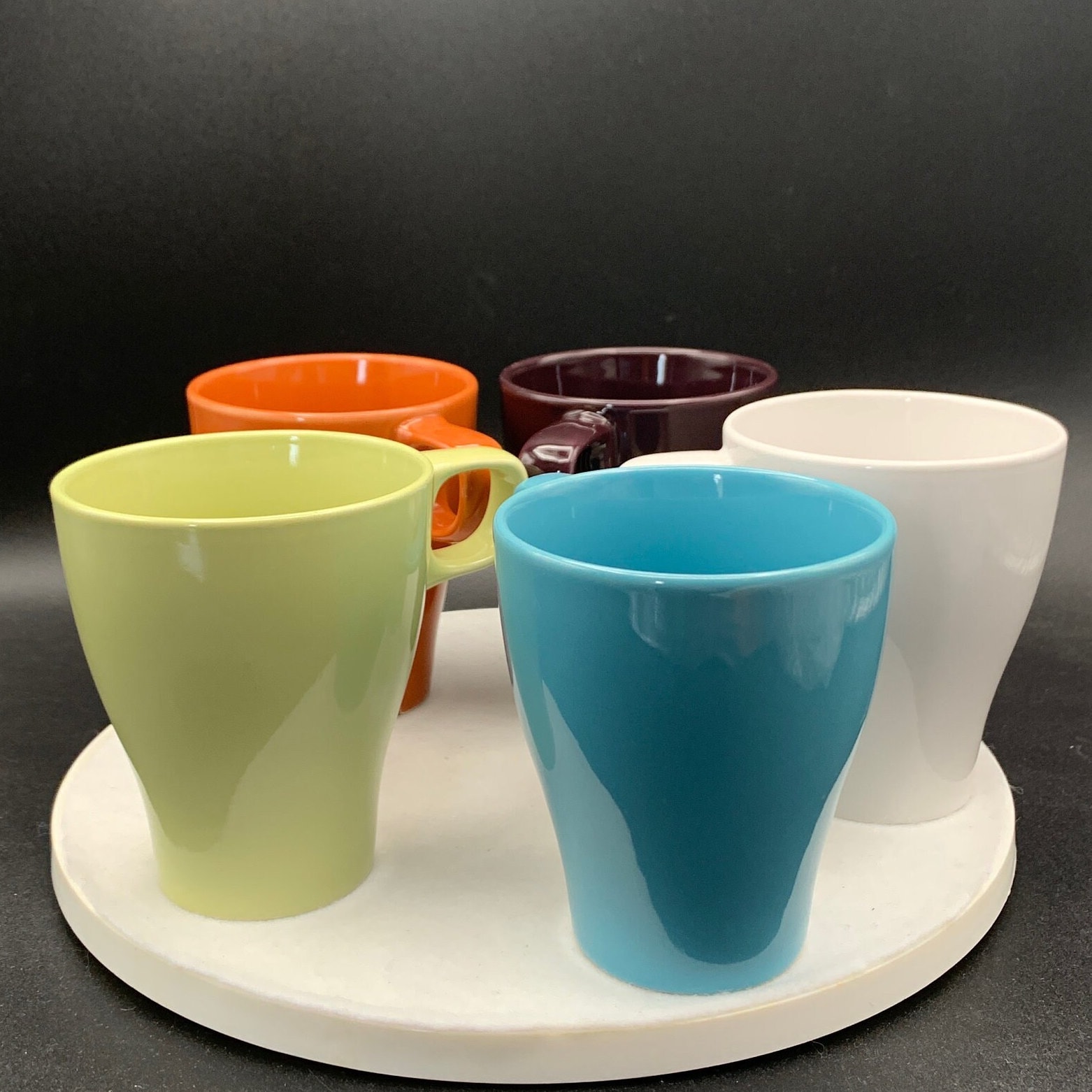 Blank Black Ceramic Coffee Mugs Bulk Set of 4 