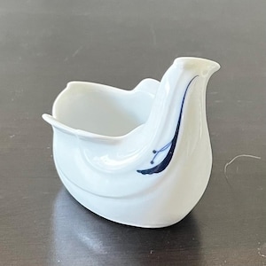Vintage Dansk Bayberry Blue Bird Planter – 1980s 1990s Mini Indoor Ceramic Planter – 3.5&quot; Bird Shaped Pot - Dansk GC/Japan