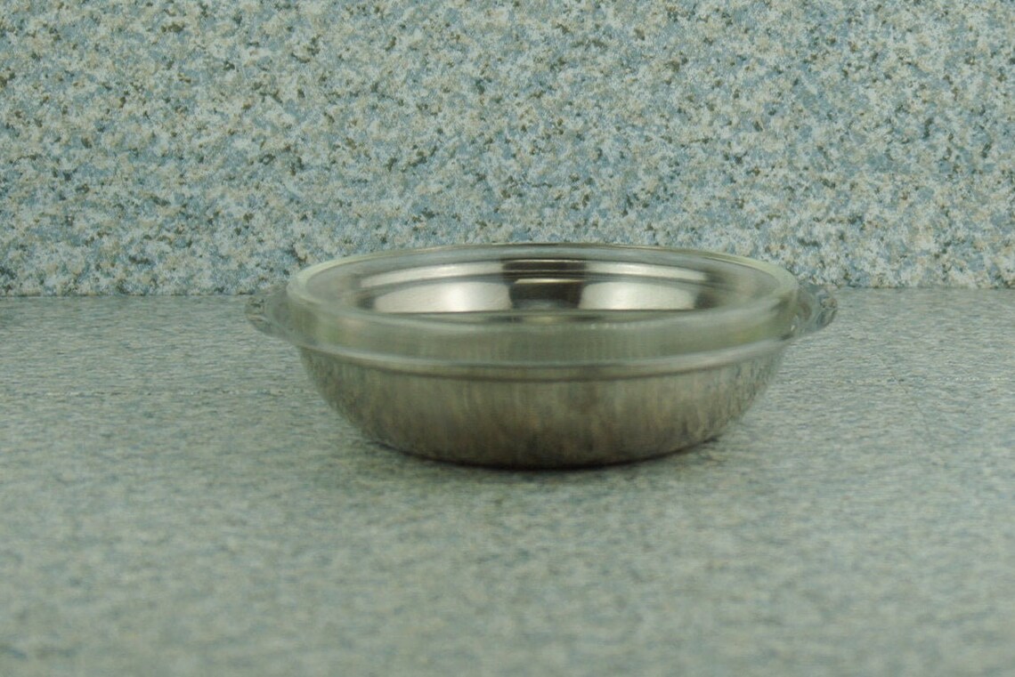 Divided glass dish Oneida 18/8 stainless steel dish with