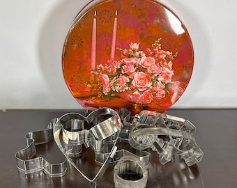 Vintage Cookie Cutters in Large Tin