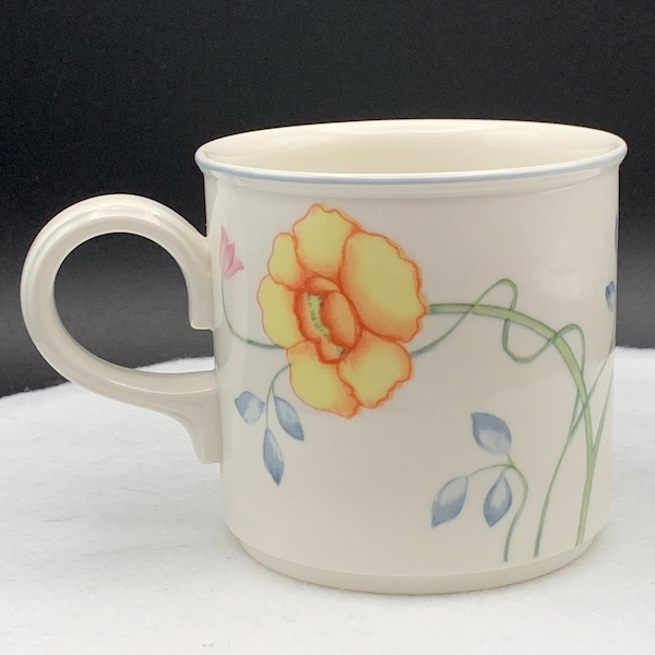 Albertina coffee tea mug cup by Villeroy and Boch. Porcelain floral made in West Germany.