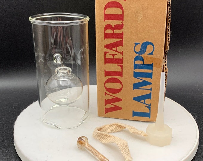 Wolfard 6 Blown Glass Oil Lamp With Wick Holder, Wick and Oil Filler