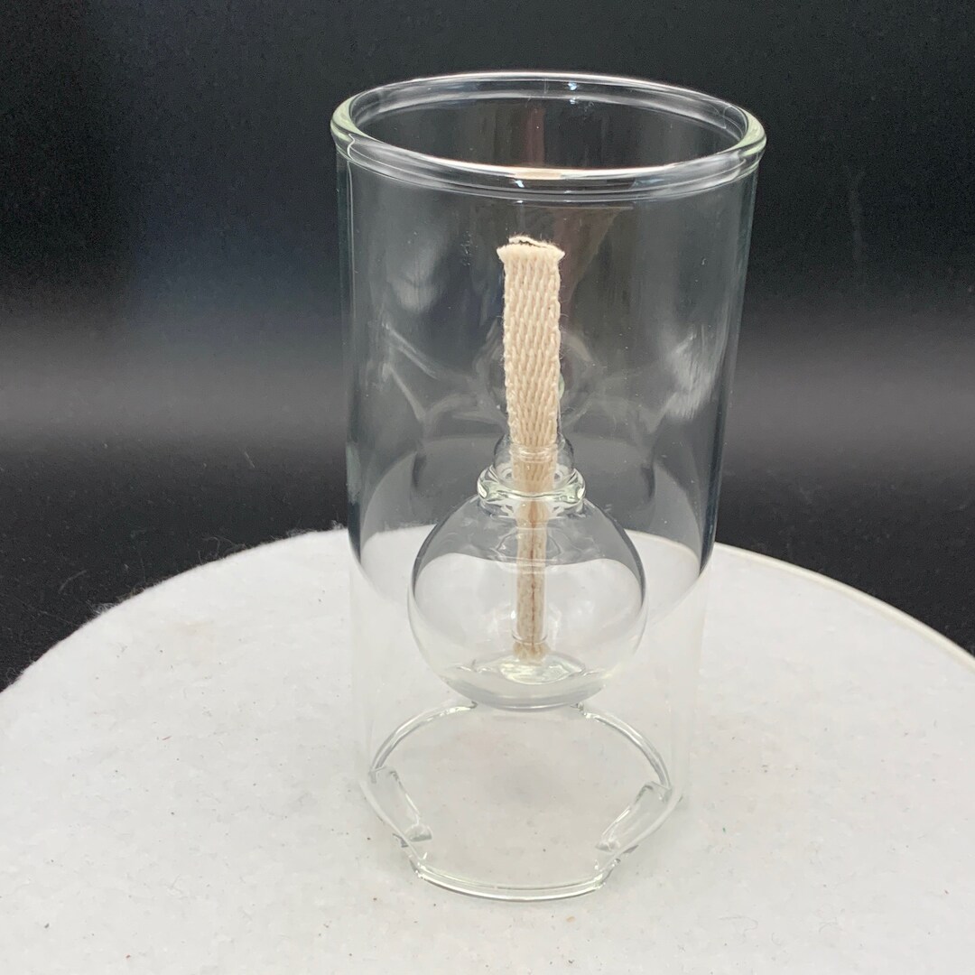 Wolfard 6 Inch Blown Glass Oil Lamp With Wick Holder and Wick. Etsy